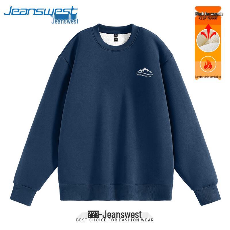 Jeanswest Men's & Couple's Fleece-Lined Casual Pullover Sweatshirt