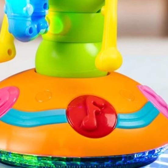 Electric Dancing Caterpillar Toy with LED Light Music Toddlers Swinging Saxophone Caterpillar Toy Boys Girls Tummy Time Interactive Crawling Toy