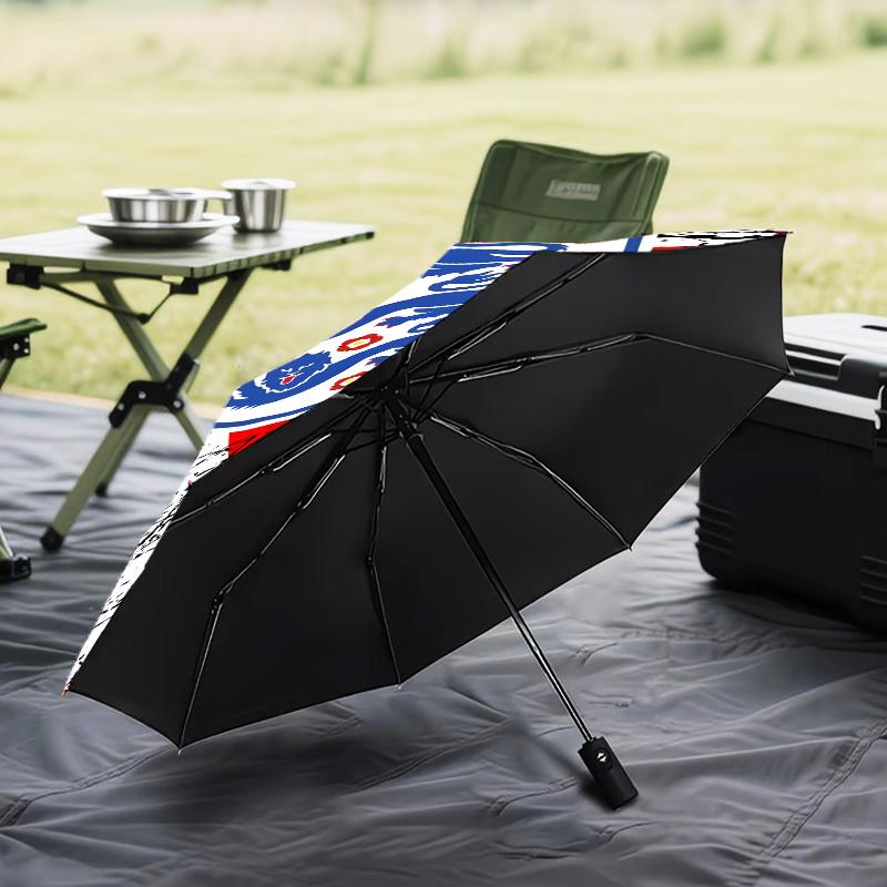 1PC England Football Crest Printed Umbrella Folding umbrella, automatic umbrella 8-Frame for Travel, camping Fan gifts Christmas Gifts