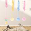 Interactive Cat Toy Funny Cat Stick Plush Spring Ball Self-Hey Hanging Door Kitten Toy Teaser Cat Wand With Bell Pet Accessories