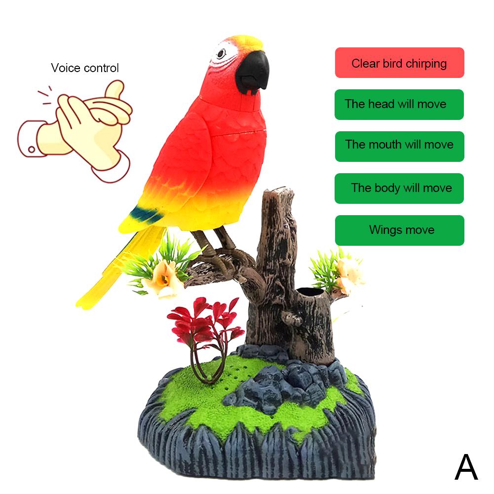 Clapping Voice Control Induction Electronic Parrot Bird Electric Gift Sound Toy Pet Children's T1M4