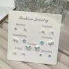 7PCS Mini Butterfly Earrings Y2K Alloy Animal Heart Earring Multiple Pairs of Women's Earring