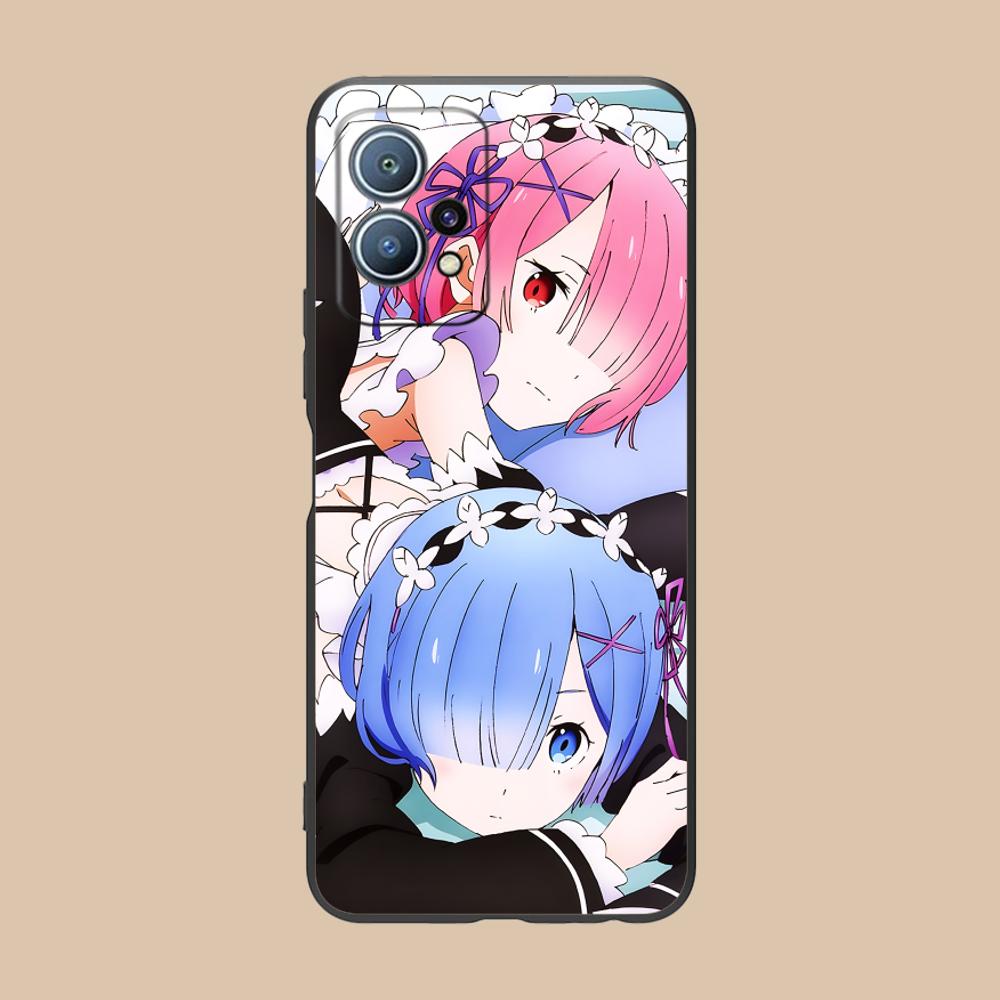 ReZero Rem Ram Matte TPU Mobile Phone Case for Huawei P60 P50 P40 P30 P20 P10 P9 P8 Pro Lite Plus Colorful Printing Cover