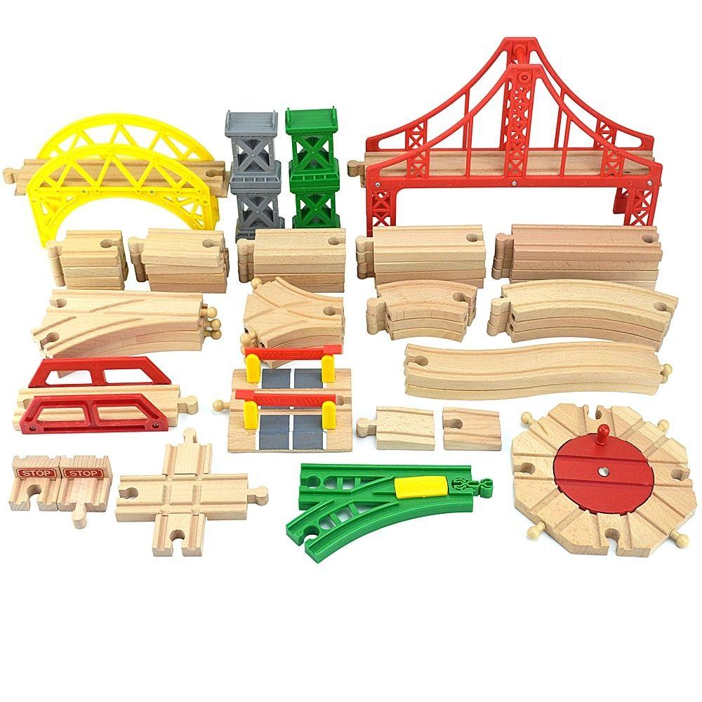 Toys Track Connector Toys Wooden Track Accessories Train Track Toys Wooden Track Railway Toys