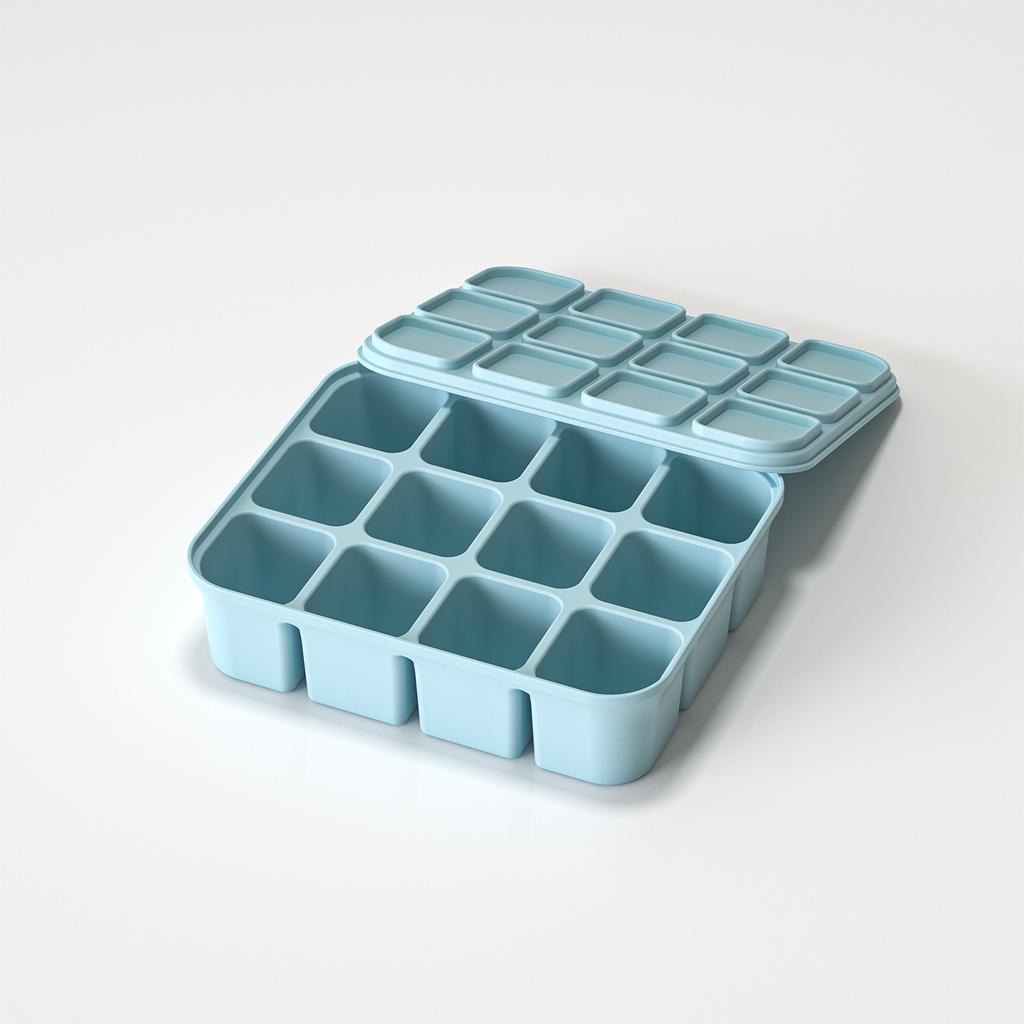 1 Pcs 12-Cell Silicone Ice Cube Tray With Lid Flexible Mold For Cocktails Broth Meal Prep Dishwasher Oven Safe
