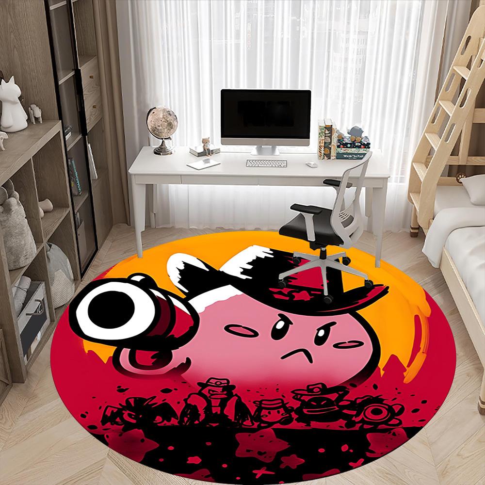 1pc Kirby Cowboys Office Round Area Rug, Under Office Chairs Bedroom Living Room Home Decor, Room Decoa1016226