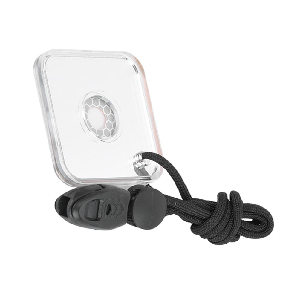 Outdoor Survival Acrylic Reflector Signal Mirror Safety with Lanyard whistle