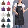 Professional Kitchen Apron,Oil-proof Canvass Aprons with Large Pocket for Men Women,Chef Work Apron for Grill Restaurant Bar