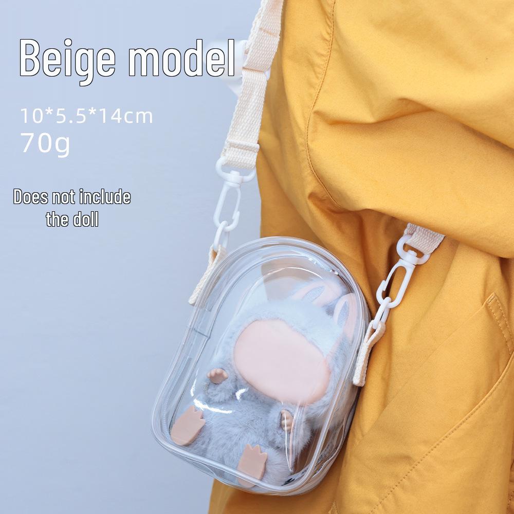 Labubu Sit Sit Party Второе поколение Прозрачная Ита Сумка-кроссбоди для коляски 14 см