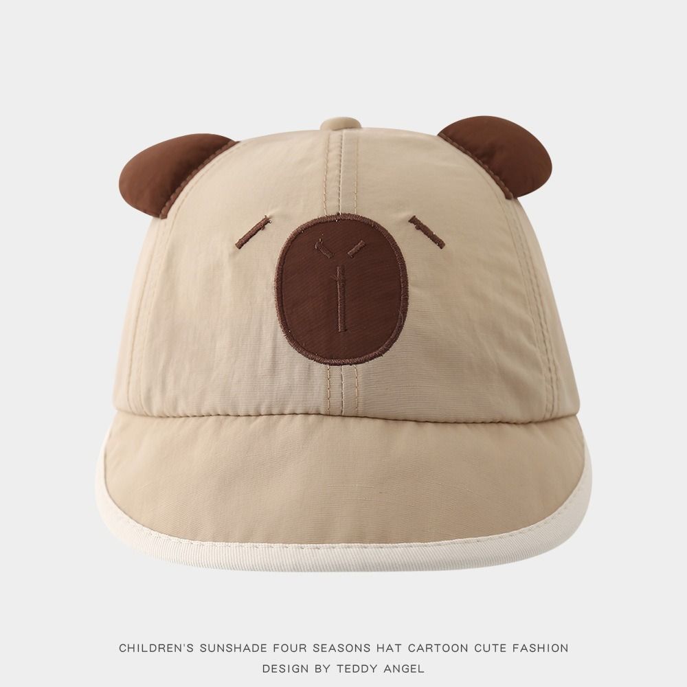 New Spring Summer Baby Bucket Hat Cute Capybara Soft Thin Newborn Bonnet Boys Girls Short Brim Sunscreen Hat Kids