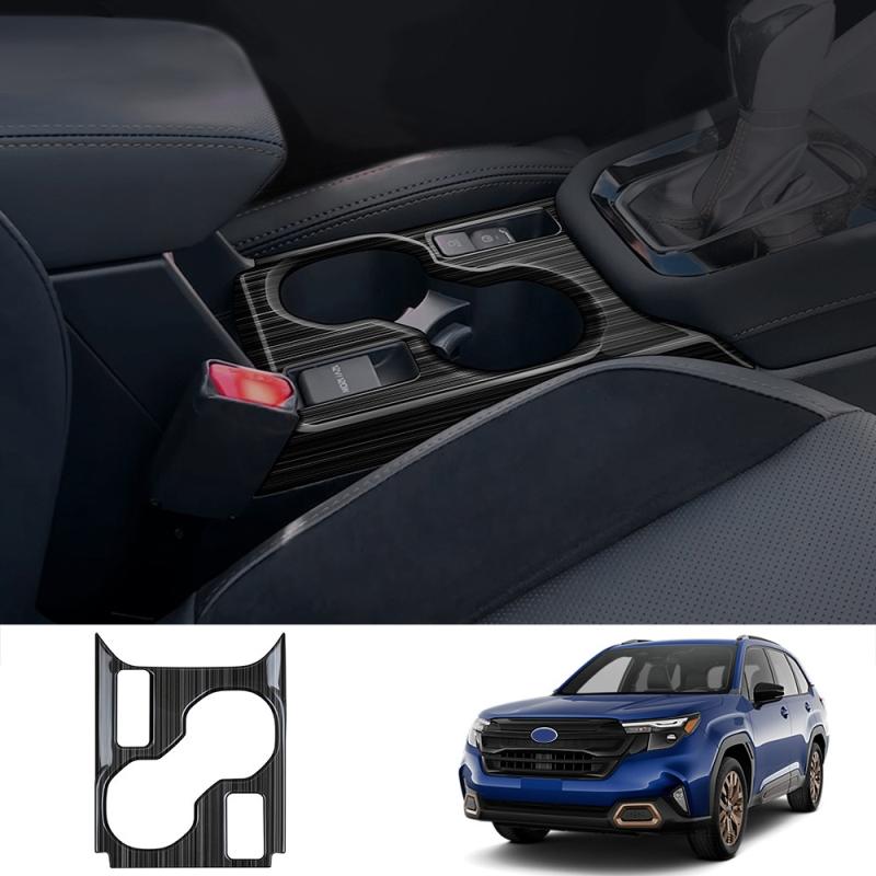 For Subaru Forester 2024 2025 2026 Stainless steel Interior window Switch Center Control Gear Shift Panle Front water cup cover