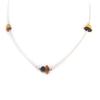 [N2822] - 'Inspiration' Necklace Amber Cognac and Honey (rhodium-plated) - 11x5 Mm