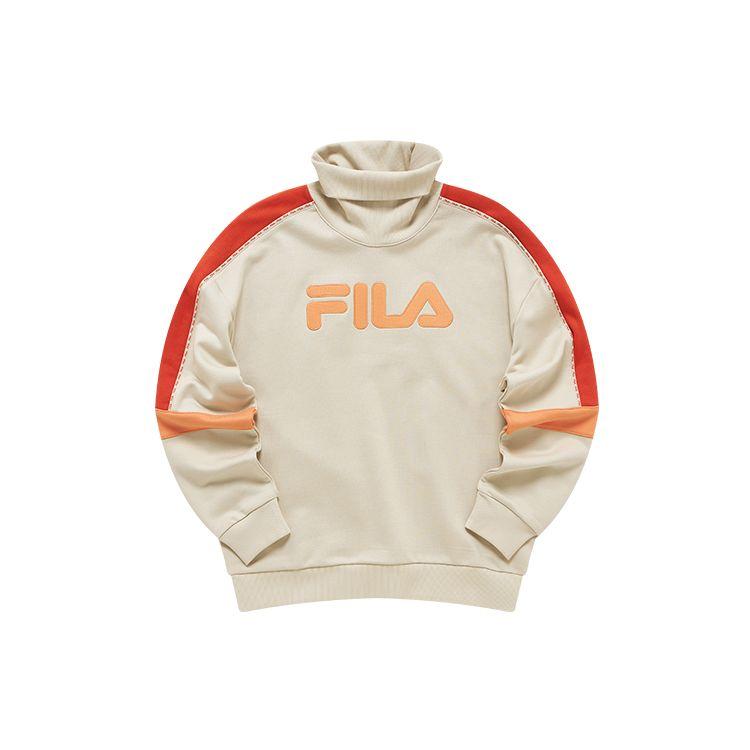 Fila Fusion Свободная толстовка с воротником-стойкой для женщин Бежевый T11W211210F-BG