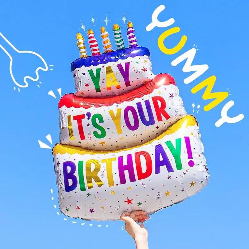 Birthday Scene Decoration Balloons for Boys Girls Children's First Birthday Baby Happy Birthday Hundred Days Birthday Cake