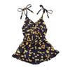 Летний комбинезон без рукавов для девочек, небольшой комбинезон с цветочным принтом, костюм для альпинизма