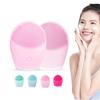 Электрический силиконовый массажер-очиститель для лица, инструмент для ухода за кожей с вибрацией, очищение пор, косметический аппарат, работает от собственных батареек