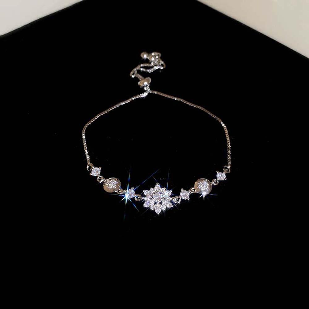 Цирконий Парный Кристалл Браслет Снежинка Подарок на День Святого Валентина Ins Снежинка Браслет Дружба