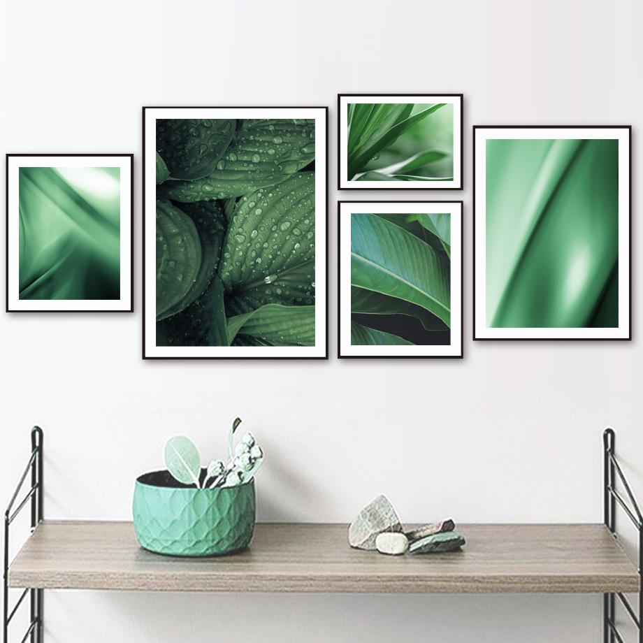 Свежие зеленые растения папоротники банановый лист плакаты на скандинавскую тему и принты холст живопись настенные художественные фотографии для гостиной домашний декор