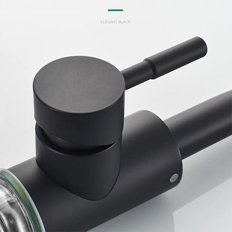 Смеситель для раковины из нержавеющей стали 304, смеситель для горячей и холодной воды, вращающийся на 360 градусов, смеситель для раковины с одной ручкой для ванной комнаты