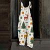 Women's Jumpsuit  Print Casual Loose Vintage Shoulder Strap Cotton Linen