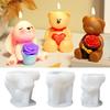 Rose Bunnies Bear Silicone Molds for Making Candle Soap Chocolate Candy Cake Fondant Decoration Gypsum Silicone Molds