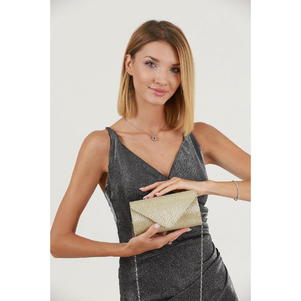 Silver Striped Bream Evening Dress Bag Portfolio Clutch Bag