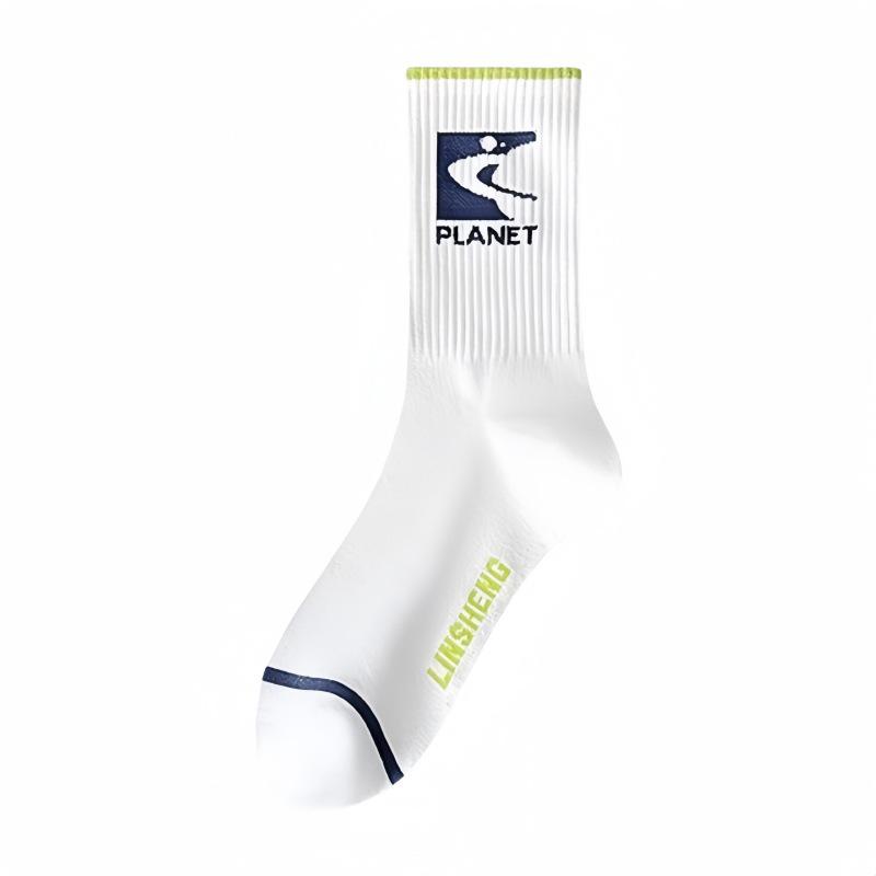 2024 Men's Mid-Calf Odor-Resistant Cotton Basketball Socks - White, Teen Style