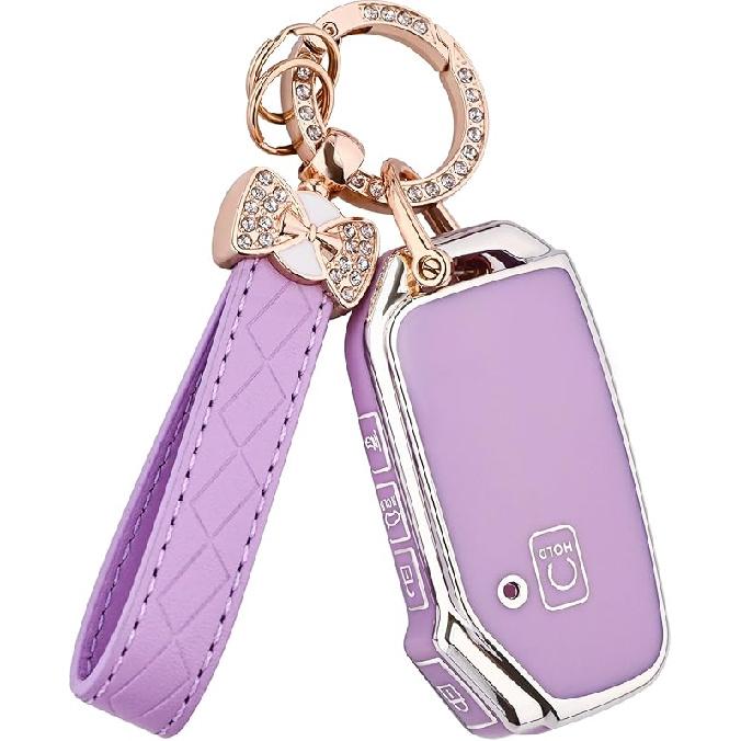 For Kia Key Fob Cover - 5 Button TPU Car Key Case Shell Protector With Keychain Fit For Kia K5, Forte, Sportage, Soul, Seltos, Telluride, Sorento,