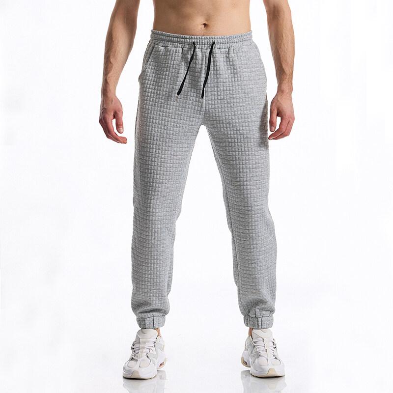 Grid Design Fabric Men's Casual Sports Pants Gym Sport Trousers For Men Jogger Sweatpants Running Workout Jogging Long Pants