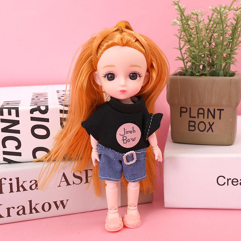 Цветной Свет Кукла Сяо Мэнмэн Костюм Принцессы Девочка Наряжаться 13-шарнирная 6-дюймовая Кукла Игрушка для Кукольного Домика