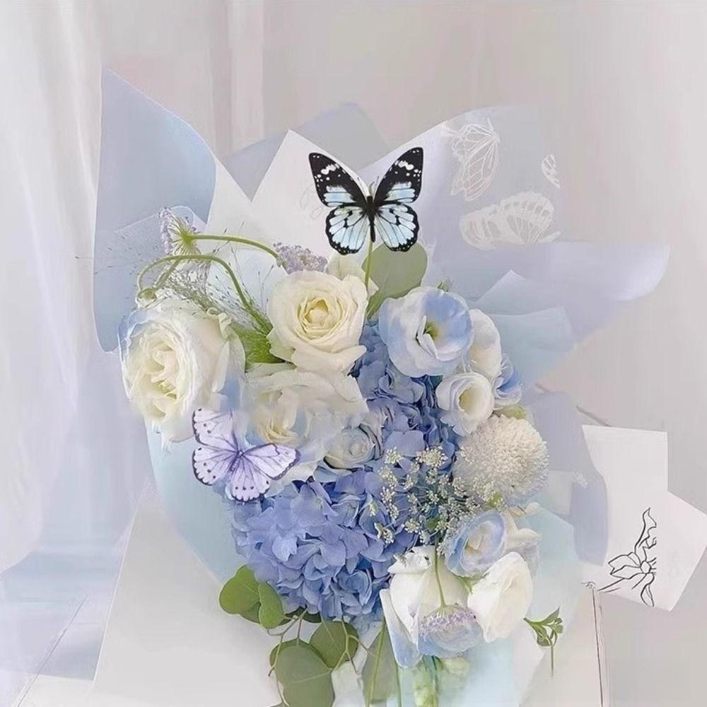 32Pcs Creative DIY 3D Butterfly Colorful Double Layers Refrigerator Stickers Wall Stickers Wedding Event