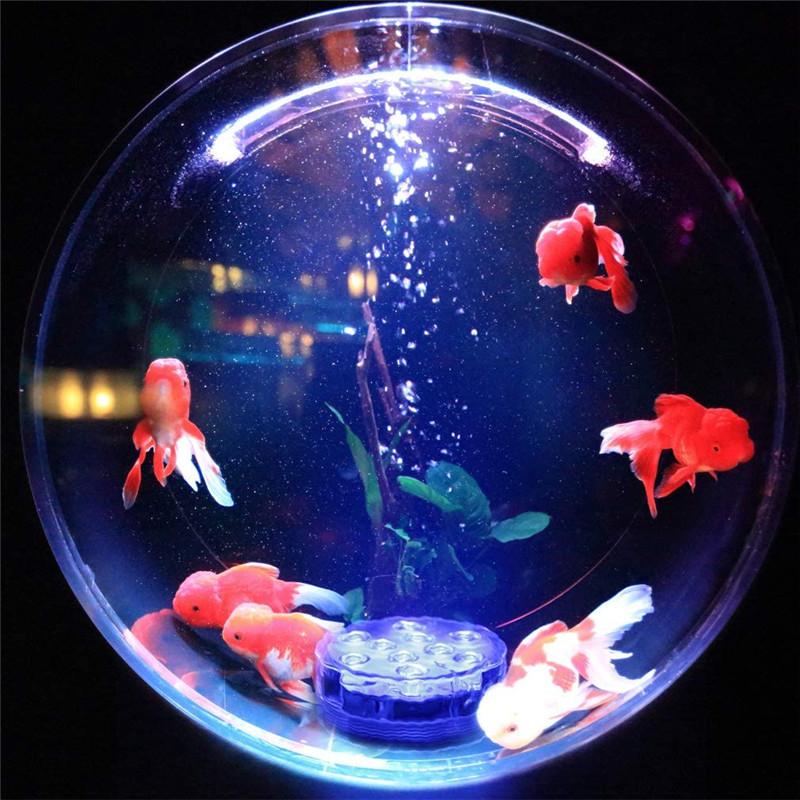 10leds RGB Submersible Light with Remote Control Underwater Night Lamp Battery Operated for Pool Vase Bowl Wedding Party Decor