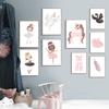 Nordic Ballet Princess Nursery Poster Unicorn Wall Art Canvas Painting Swan Wall Pictures For Children Room Kid Cuadros Decor