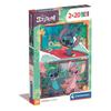 Puzzle Stitch 2x20 Pieces, For Children from 3 Years Old, Theme Cartoons, CLEMENTONI