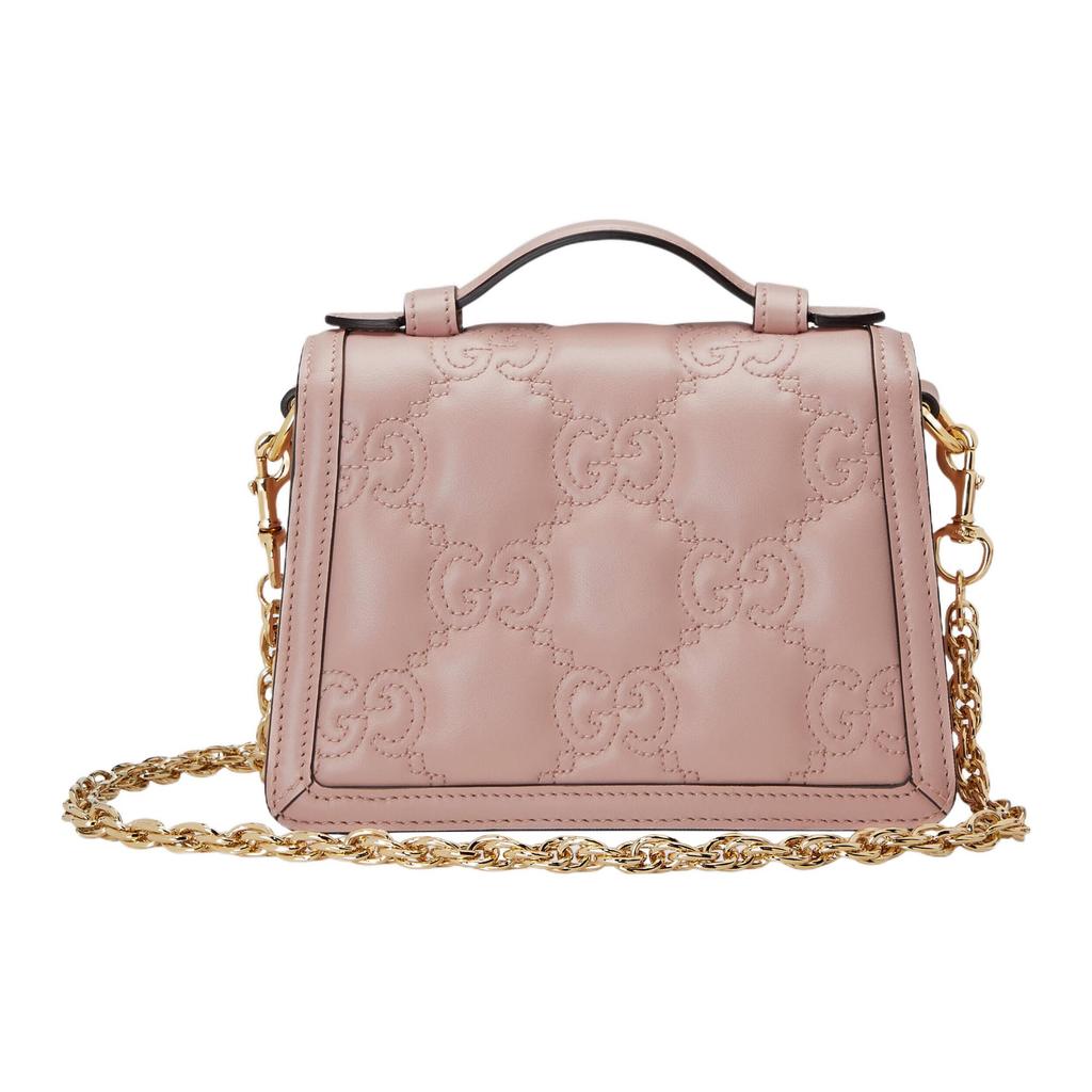 GUCCI GG Matelasse Leather Lock Handle Bag Shoulder Bag, Crossbody Bag Small Women's Pink 724499-UM8HG-5941