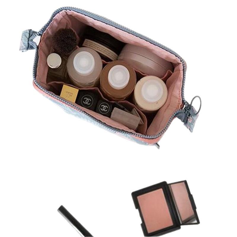 Косметичка и сумка для макияжа в корейском стиле с фламинго - Большая, многофункциональный дорожный органайзер для женщин