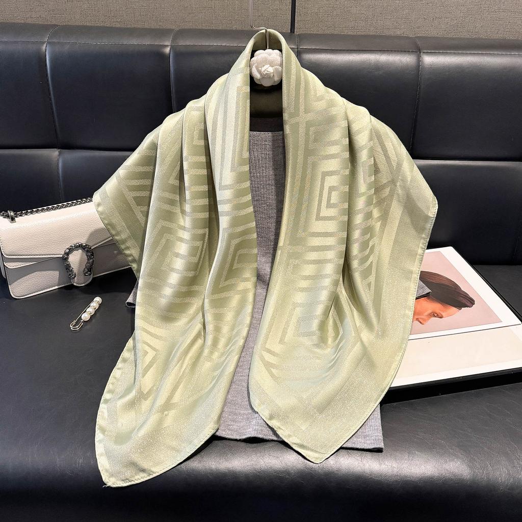 90 Модных квадратных платков, Свежие, Дышащие и Мягкие Литературные шелковые платки, Женские весенние и осенние модные универсальные декоративные платки