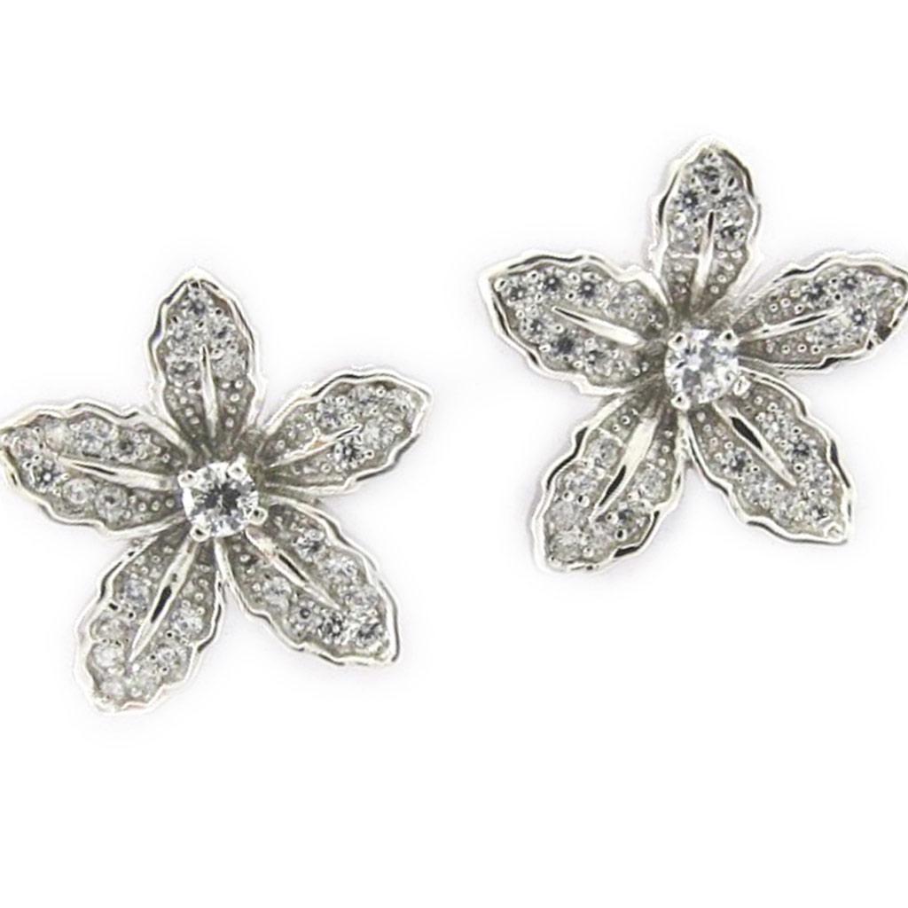 Les Trésors De Lily [L7441] - Серьги серебряные 'Vahiné', серебристо-белые (родиевое покрытие) - 15 мм