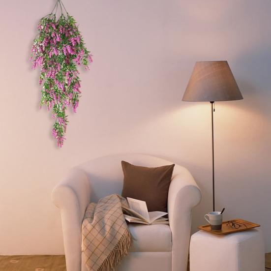 1Pc Artificial Lavender Fake Flower Wall Hanging Vine Rattan Wedding Party Decor