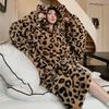 Oversize Hooded Nightdress Coral Fleece Nightwear Women's Plush Thickened Winter Sleepwear Loose Flannel Bathrobe Nightgown