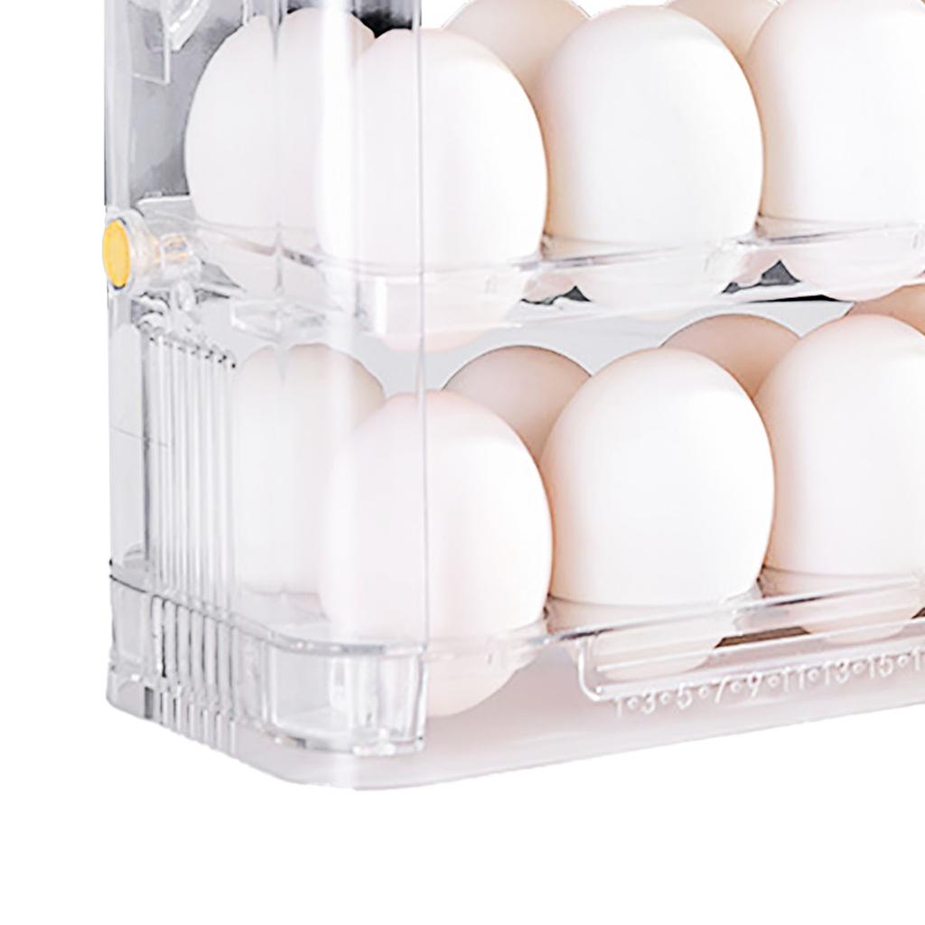 Refrigerator Egg Holder Space Saving Kitchen Egg Organizer Reversible Installation Plastic Egg Stora