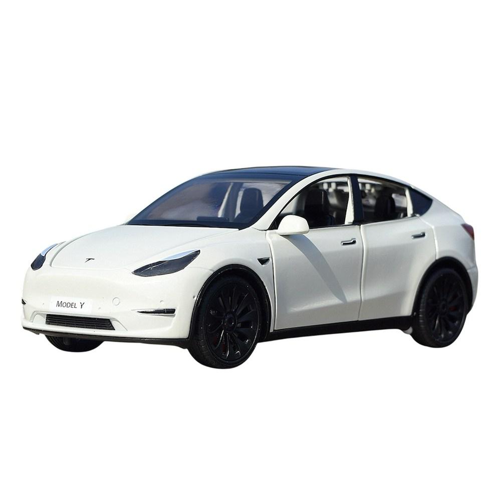 Премиум 1:Литой Модель Tesla Model Y Электромобиль Внедорожник Седан Сплав Инерционная Модель Машинки - Белый