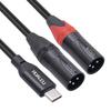 HUALEU, 10ft USB C To Dual XLR Male Audio Cable, Electronic Cable for Amplifiers, Tablets, Smartphones, Speakers, and Laptops