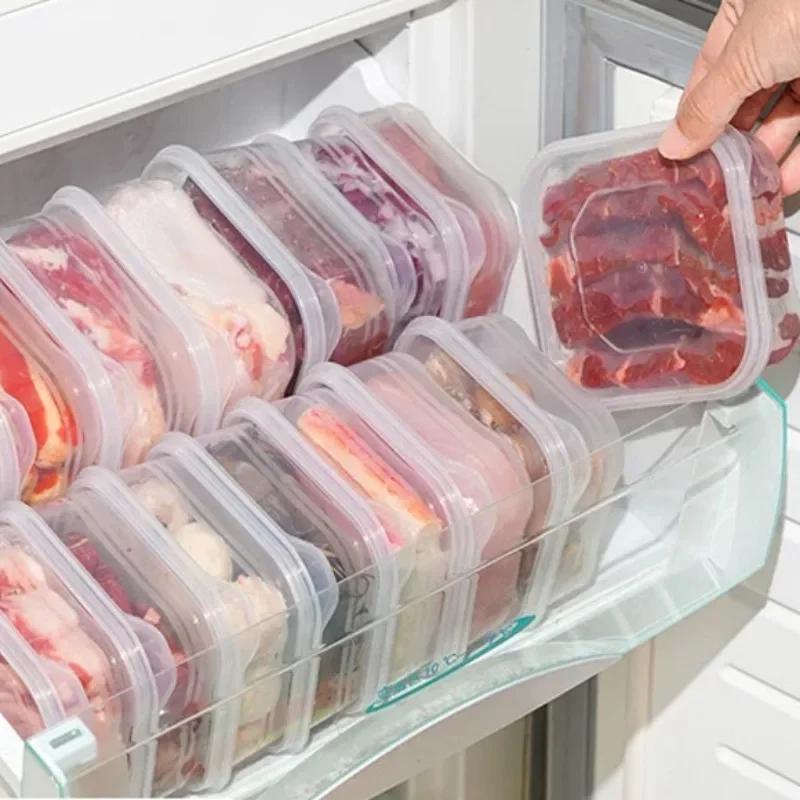 Холодильник Коробка для замороженного мяса Коробка для хранения продуктов Прозрачный контейнер для хранения свежего замороженного мяса и овощей с крышкой
