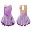 Girls' Figure Skating Dress Sleeveless Glitter Rhinestone Ballet Leotard Dress Competition Costume Gymnastics Suit