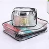 Transparent Toiletry Bag Travel Portable Toiletry Storage Bag Travel Cosmetic Bag Storage Bag Large Pocket and Zipper Closure