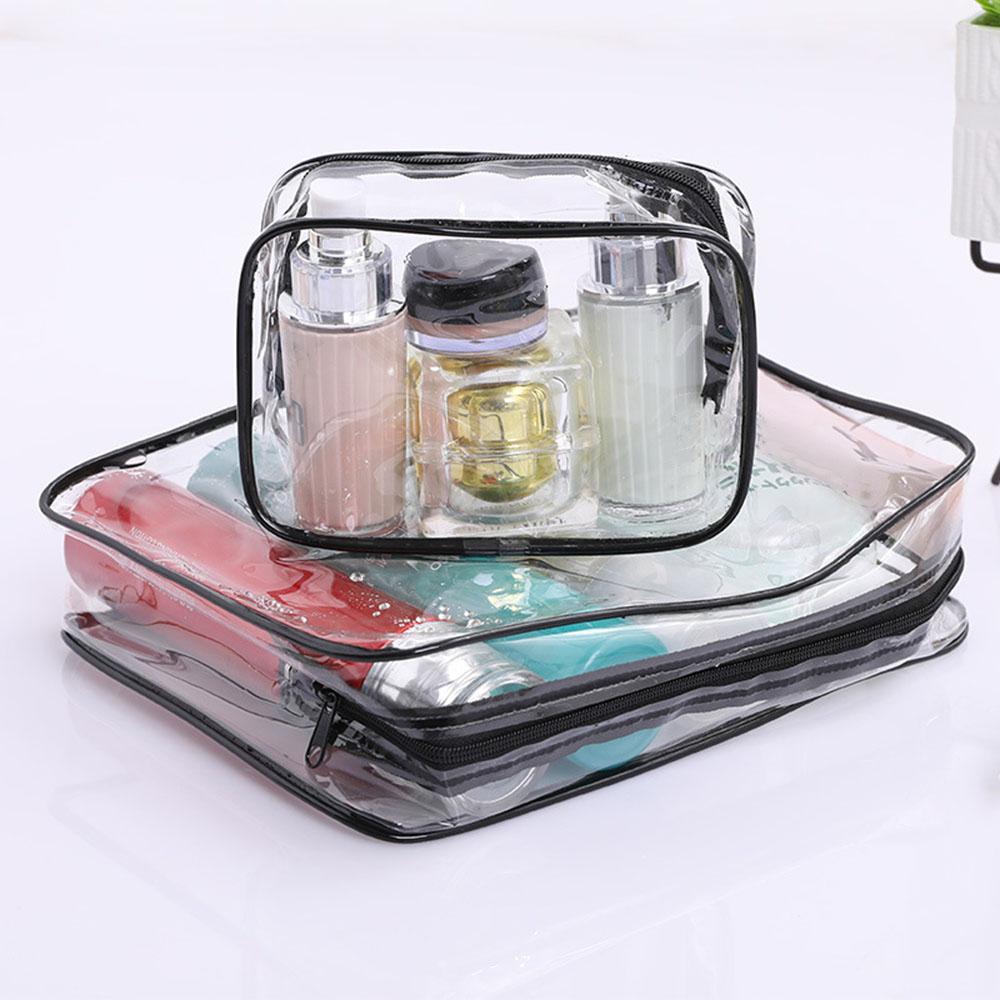 Transparent Toiletry Bag Travel Portable Toiletry Storage Bag Travel Cosmetic Bag Storage Bag Large Pocket and Zipper Closure