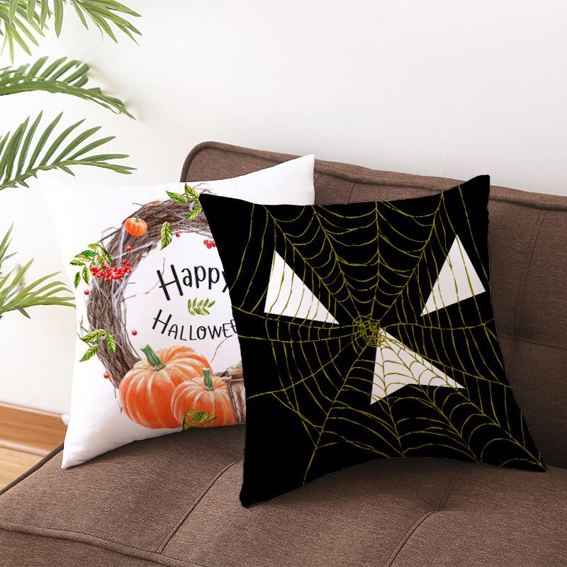 New Halloween Pumpkin Pillow Cover Home Peach Skin Home Decoration Supplies Cushion Waist Pillow Cover