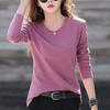 Korean-Style Slim Fit Women's Long-Sleeve T-Shirt for Autumn/Winter - Ladies' Simple Inner Wear