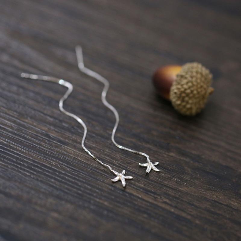 Новый! Женские длинные серебряные серьги с кисточками в корейском стиле, простые универсальные стильные серьги, ювелирные аксессуары